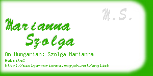 marianna szolga business card